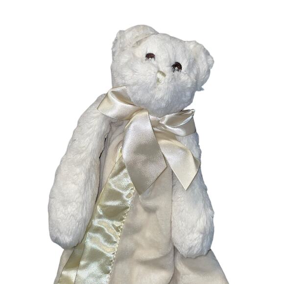 Bearington Baby Lovey Bear Plush Security Blanket Ribbon Nursery Shower Gift 15" - Picture 6 of 11